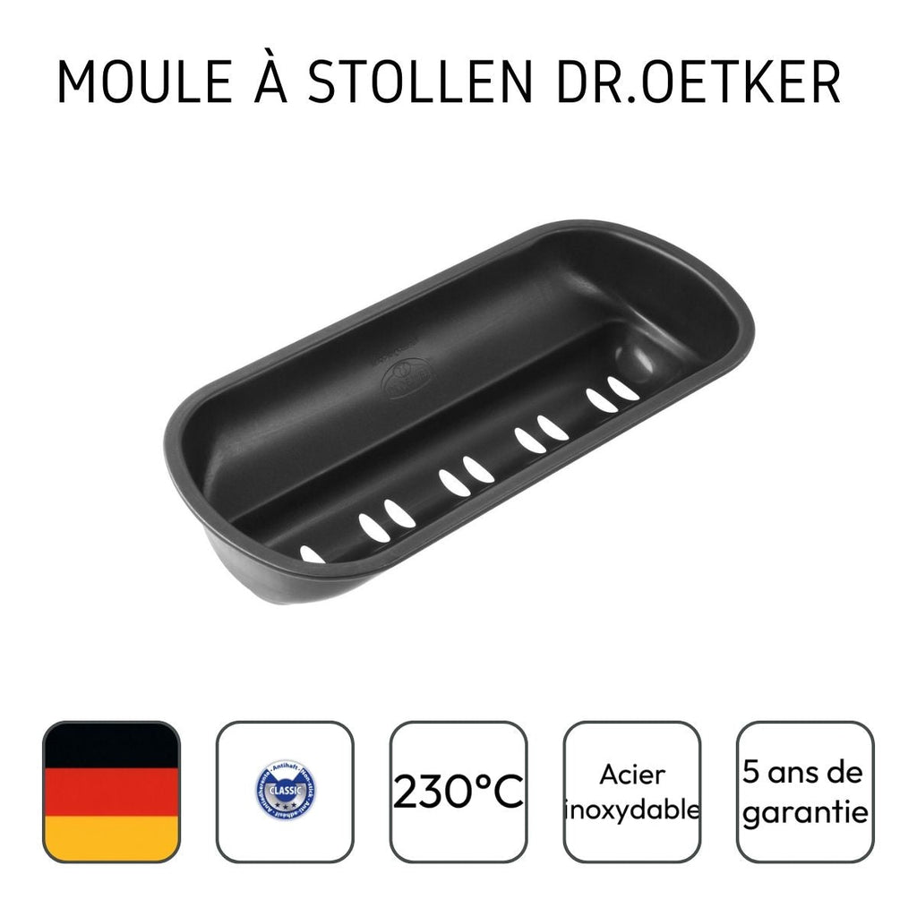 Dr Oetker - Ensemble De 2 Moules À Stollen Type Moules À Pain 31 X 10 Cm Dr Oetker Tradition - Noir