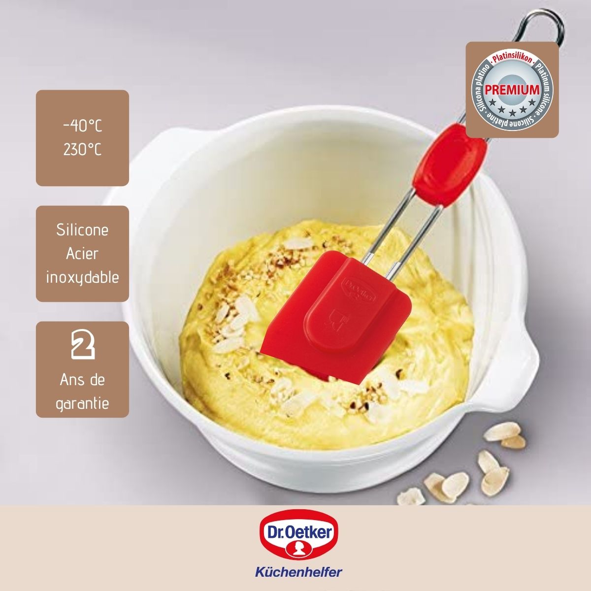 Dr Oetker - Set De 2 Ustensiles De Pâtisserie Spatule Silicone Dr Oetker Flexxibel Love - Rouge