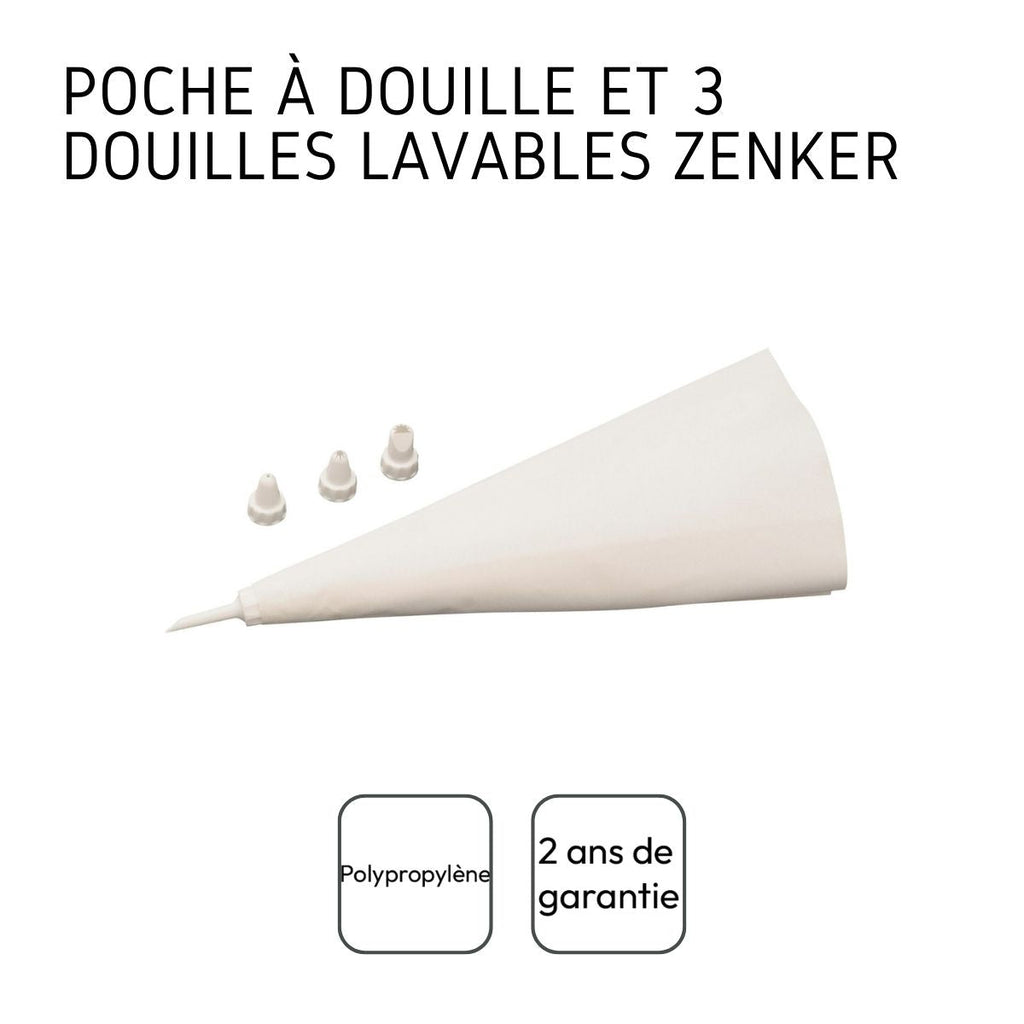 Zenker - Set De 2 Ustensiles De Pâtisserie Poche À Douille Avec Embouts Zenker Smart Pastry - Blanc