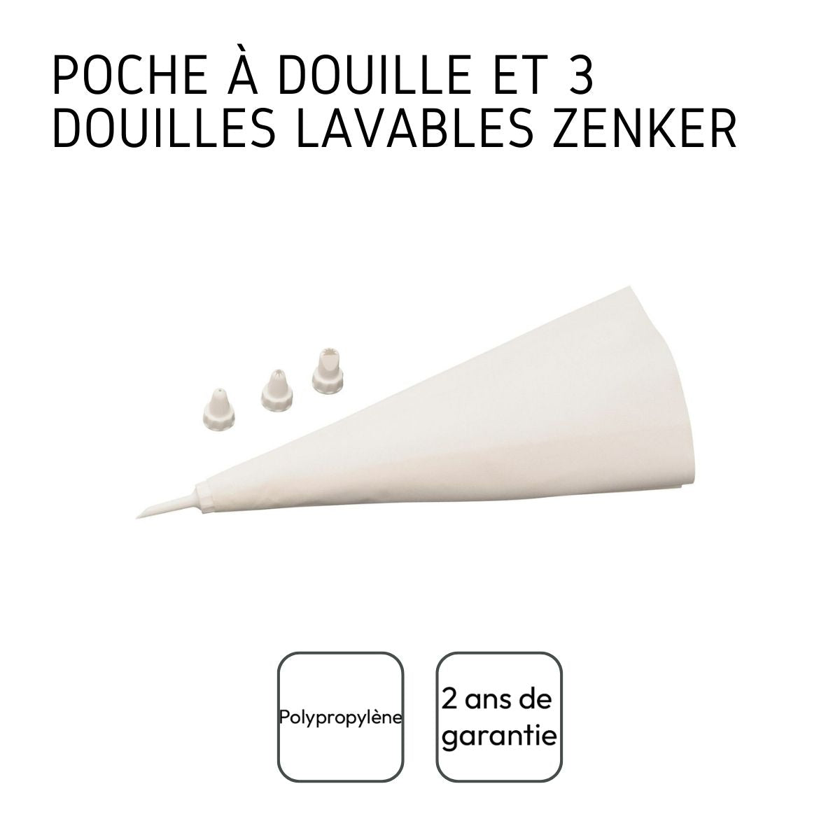 Zenker - Set De 2 Ustensiles De Pâtisserie Poche À Douille Avec Embouts Zenker Smart Pastry - Blanc