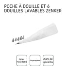 Zenker - Set De 2 Poches À Douille Avec Embouts Zenker Smart Pastry - Blanc|Inox