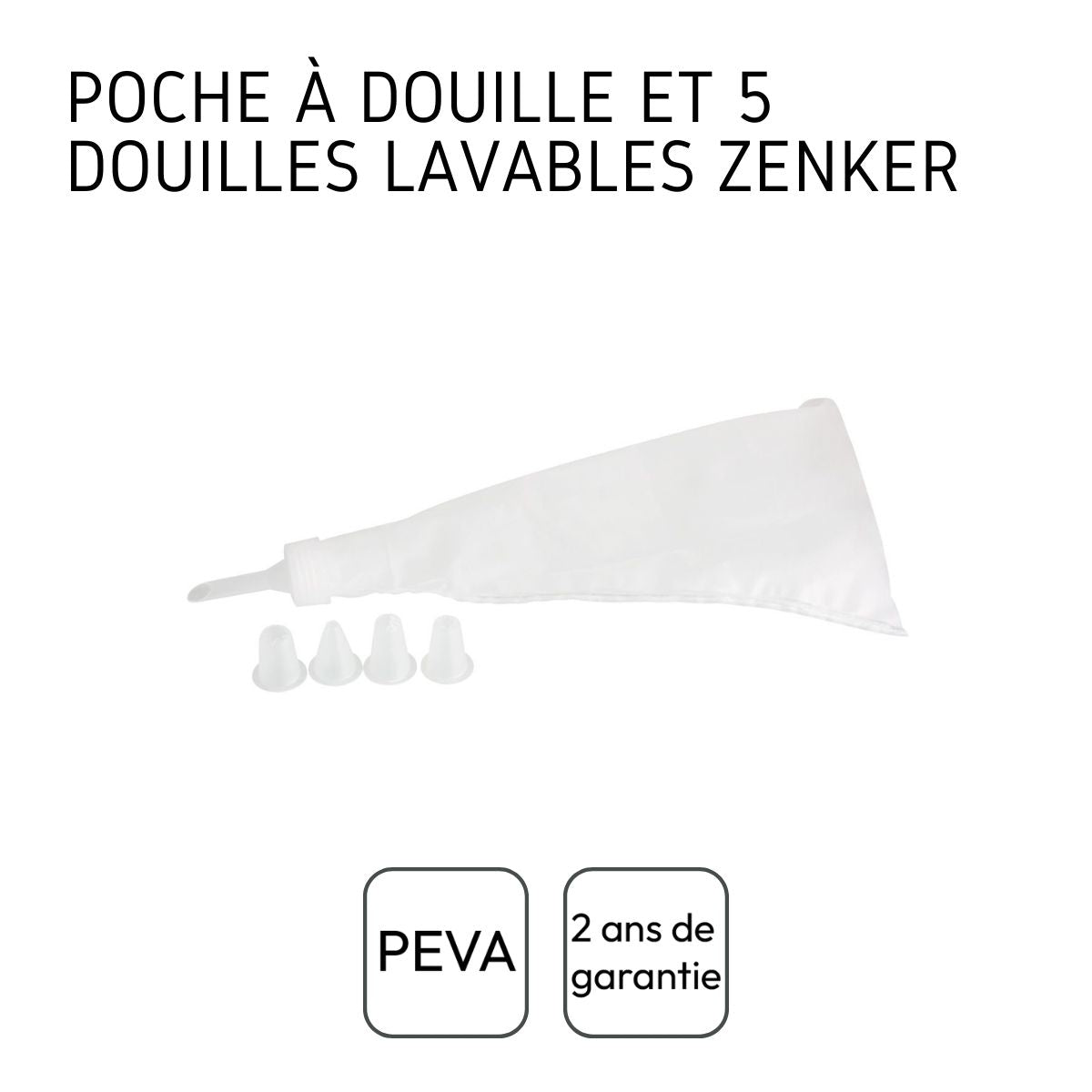 Zenker - Set De 2 Poches À Douilles Avec Embouts En Plastique Zenker Smart Pastry - Transparent