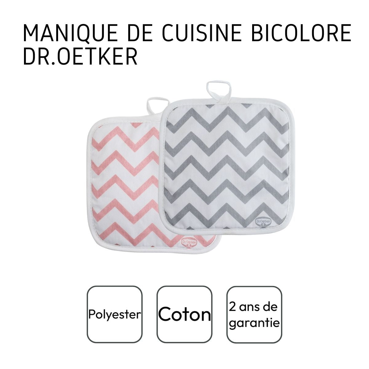 Dr Oetker - Lot De 2 Maniques 20/20 Cm En Coton Avec 2 Ustensiles Dr Oetker Baker Edition - Rose