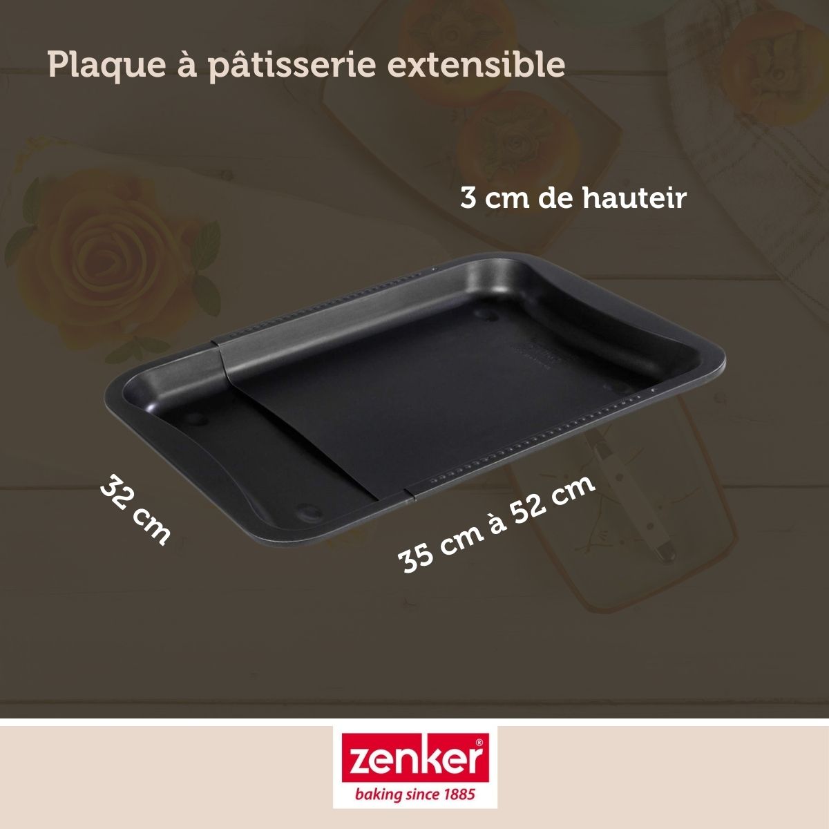 Zenker - Lot De 2 Moules À Gâteaux 35-52/32/3 Cm En Acier Black Mettallic Black Mettallic Zenker Black Mettallic - Noir