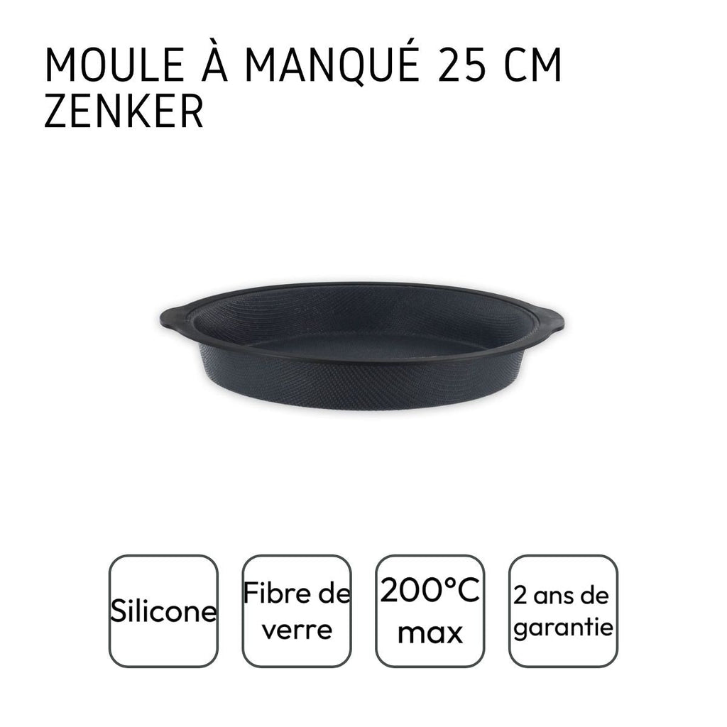 Zenker - Lot De 2 Moules À Gâteaux 25/25 Cm En Silicone Fibre De Verre Silicone Fibre De Verre Silicone Fibre De Verre Zenker Silicone Fibre De Verre - Noir|Gris