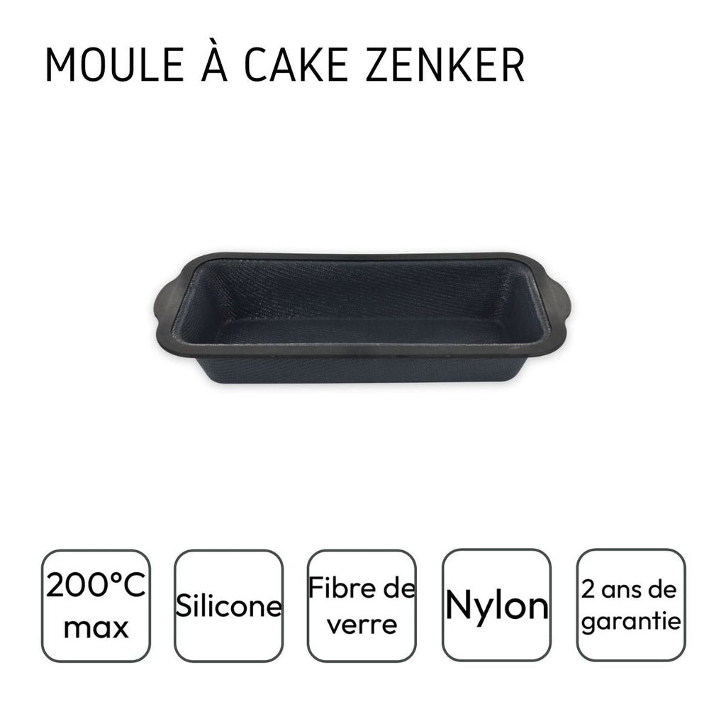 Zenker - Lot De 2 Moules À Gâteaux 31,5/14,2 Cm En Silicone Silicone Fibre De Verre Silicone Fibre De Verre Zenker Silicone Fibre De Verre - Noir|Gris