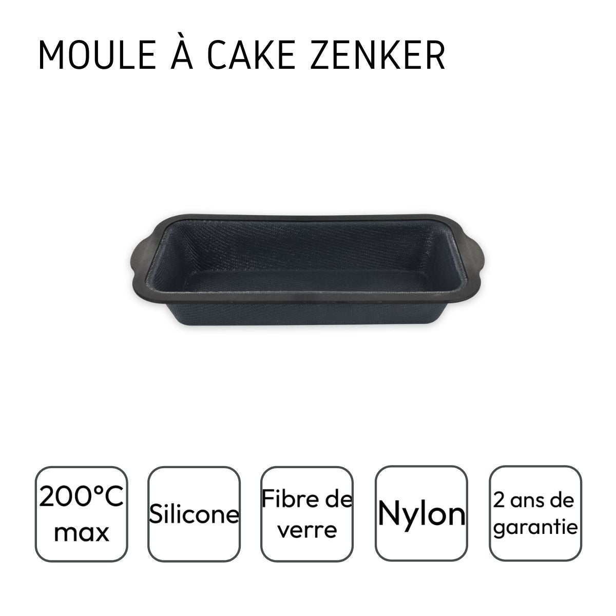 Zenker - Lot De 2 Moules À Gâteaux 31,5/14,2 Cm En Silicone Silicone Fibre De Verre Silicone Fibre De Verre Zenker Silicone Fibre De Verre - Noir|Gris
