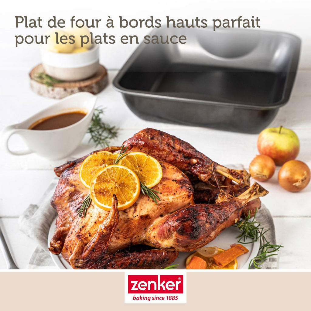 Zenker - Ensemble De 2 Plats À Four Xxl Rectangle 40 X 34 Cm Zenker Spécial Cooking - Noir