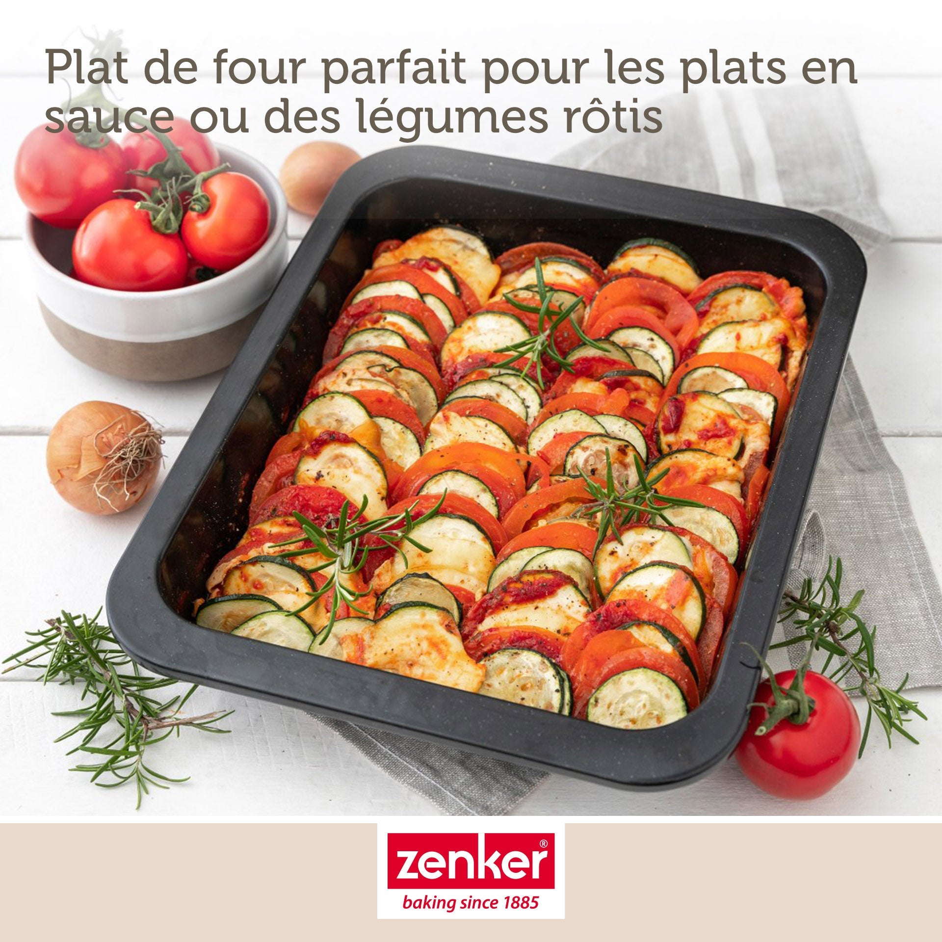 Zenker - Lot De 2 Plats Four 33/33 Cm En Acier Émaillé Avec 2 Ustensiles Zenker Special Cooking - Noir