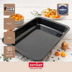 Zenker - Ensemble De 2 Plats Rectangulaire Xxl 40 X 29 Cm En Acier Émaillé Zenker Spécial Cooking - Noir