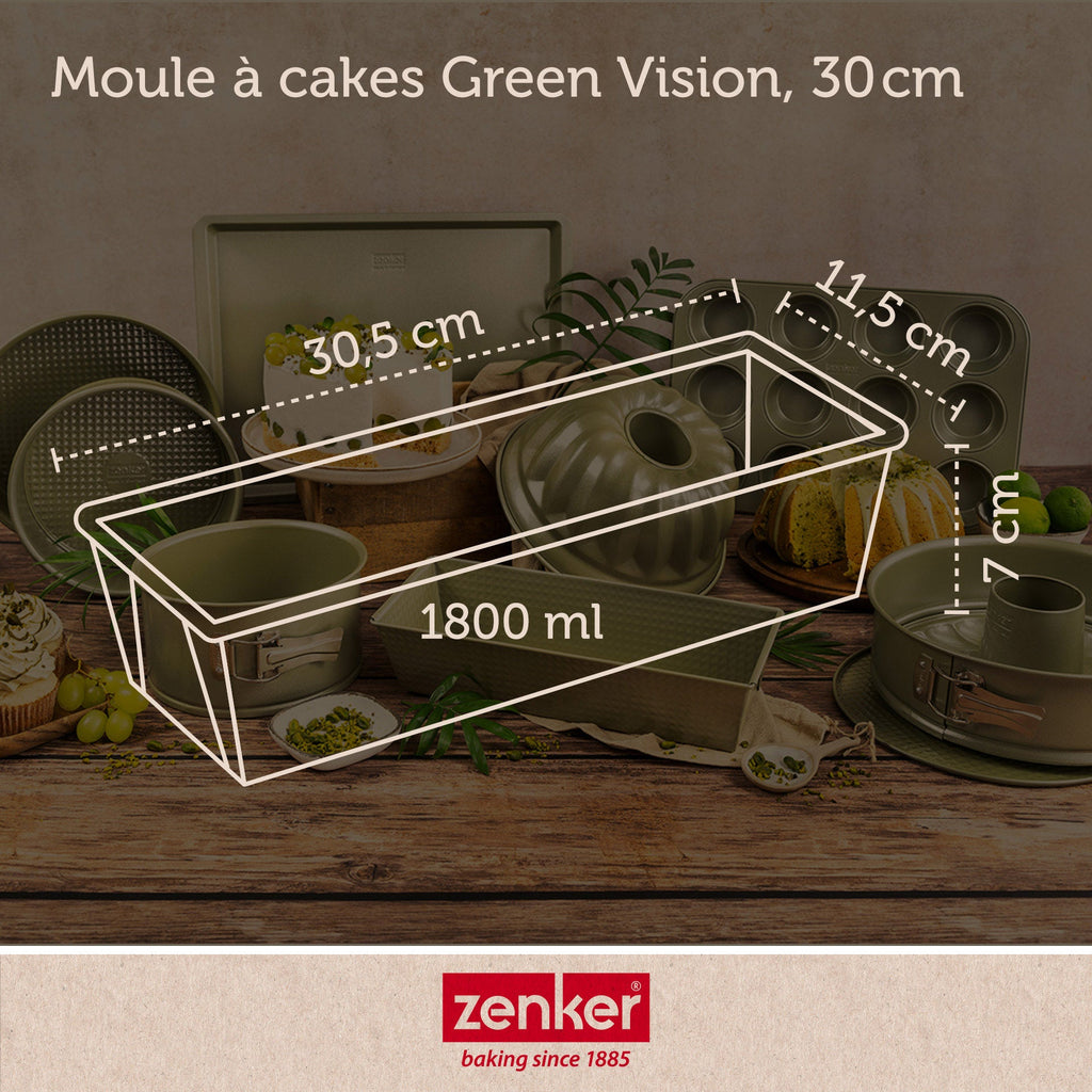 Zenker - Lot De 2 Moules À Gâteaux 30/30 Cm En Acier Zenker Green Vision - Vert