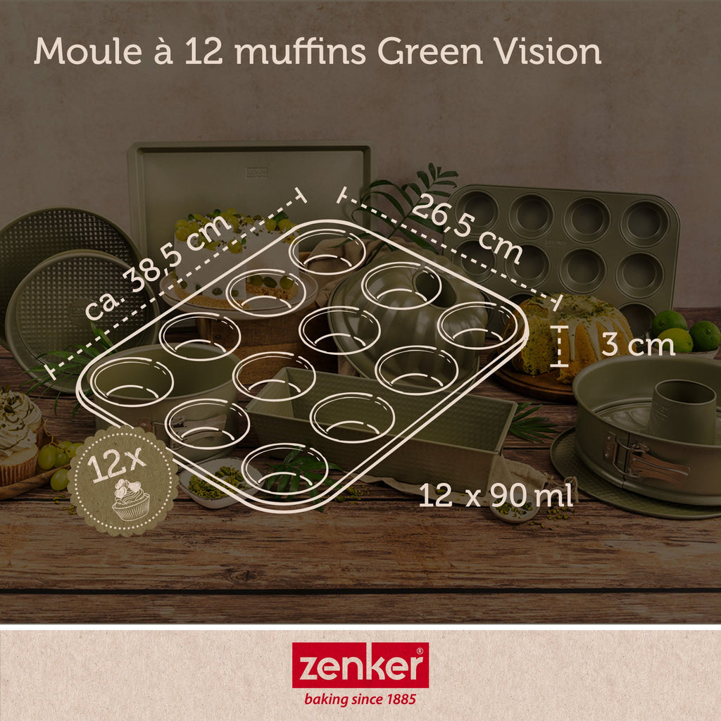 Zenker - Lot De 2 Moules À Gâteaux 38,5/26,5 Cm En Acier Zenker Green Vision - Vert