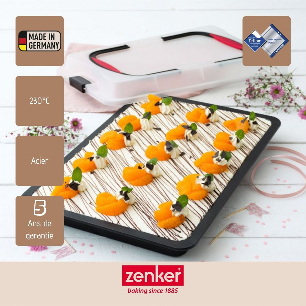 Zenker - Ensemble De 2 Plaques De Cuisson 42 X 29 Cm Avec Couvercle Zenker Special To Go - Noir