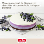Zenker - Moule À Manqué À Charnière 26 Cm Avec Couvercle De Transport Zenker Pure - Noir