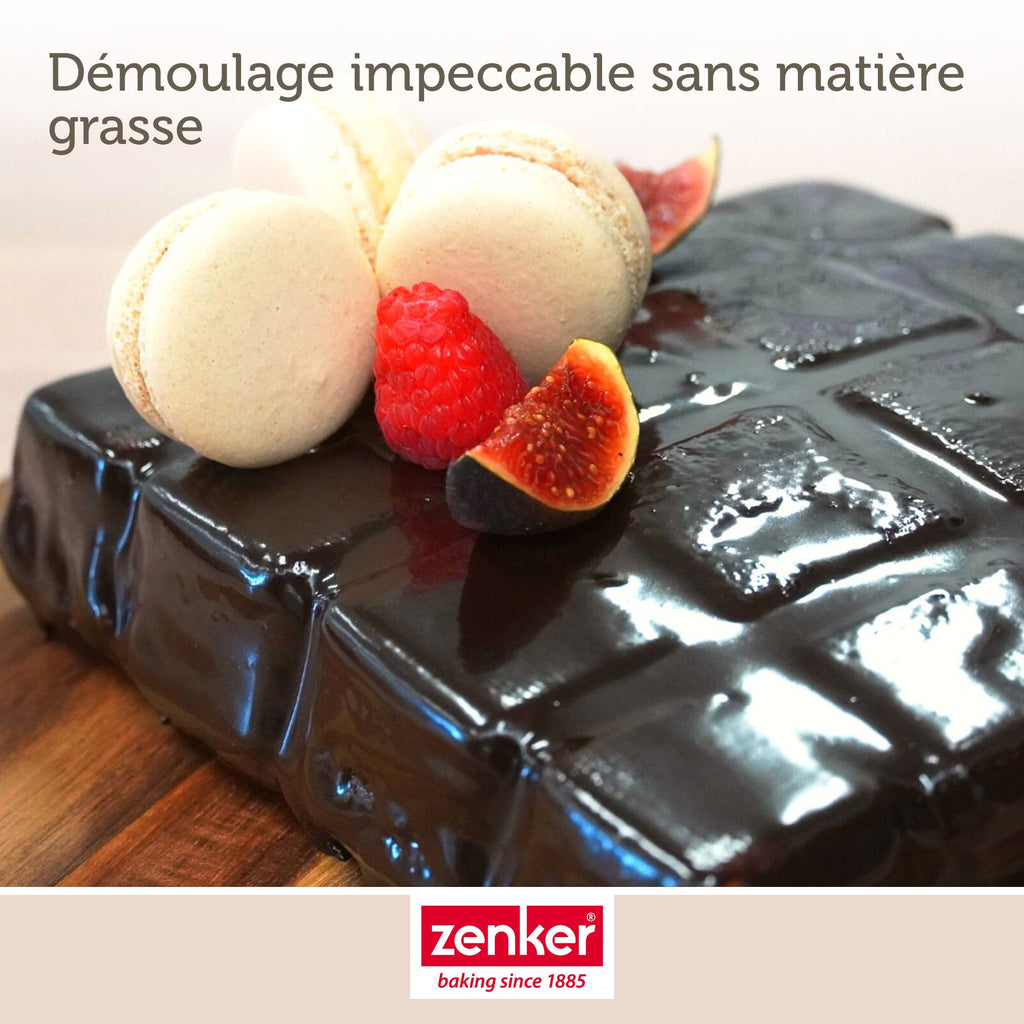Zenker - Moule À Gâteaux En Forme De Tablette De Chocolat 22 X 24 Cm Zenker Silicone Fibre De Verre - Noir