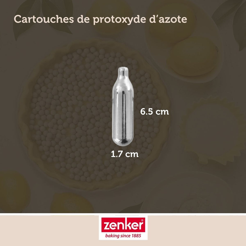 Zenker - Lot De 6 Cartouches De Protoxyde D'Azote Pour Siphon À Chantilly Zenker - Gris
