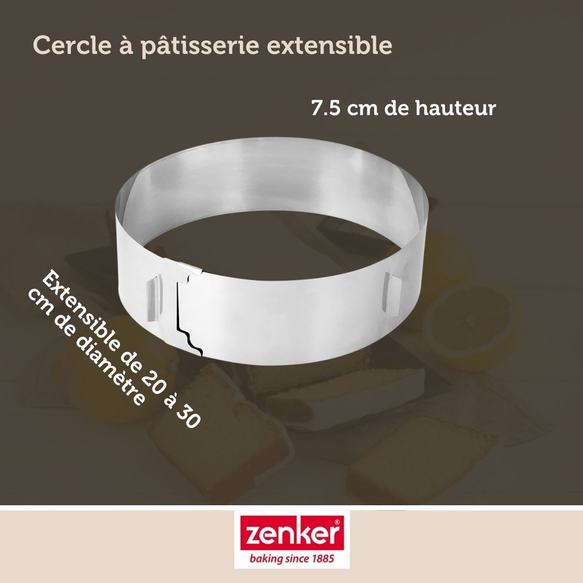Zenker - Cercle À Pâtisserie Réglable Zenker Smart Pastry - Inox