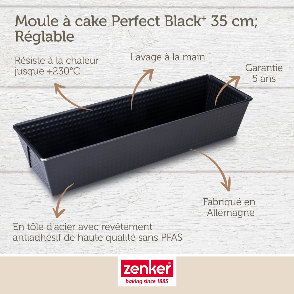 Zenker - Moule À Cake 35 X 11,5 X 7 Cm Zenker Perfectback+ - Noir