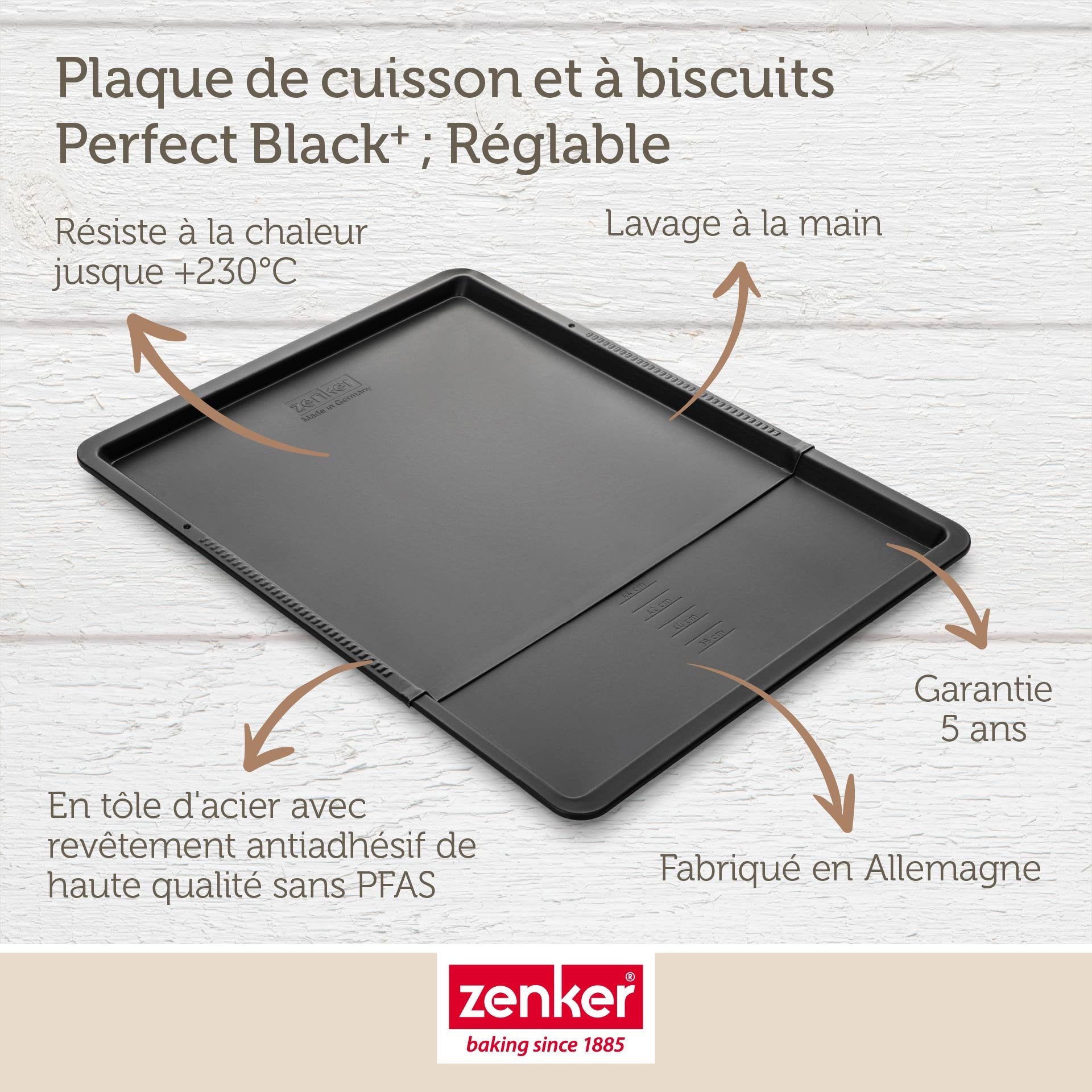 Zenker - Plaque De Cuisson Four Extensible De 37 À 52 Cm Zenker Perfect Black + - Noir