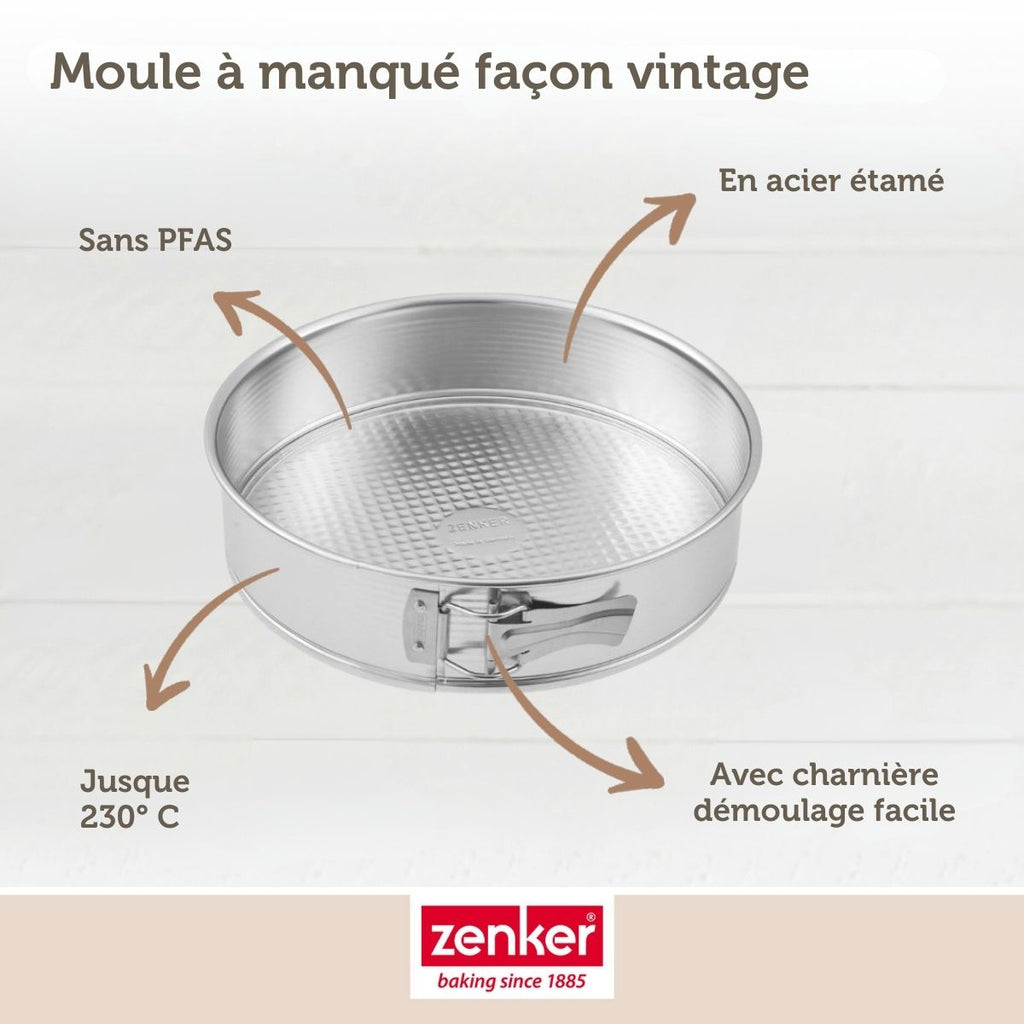 Zenker - Ensemble De 2 Moules À Manqué À Charnière 26,3 Cm Zenker Silver - Gris
