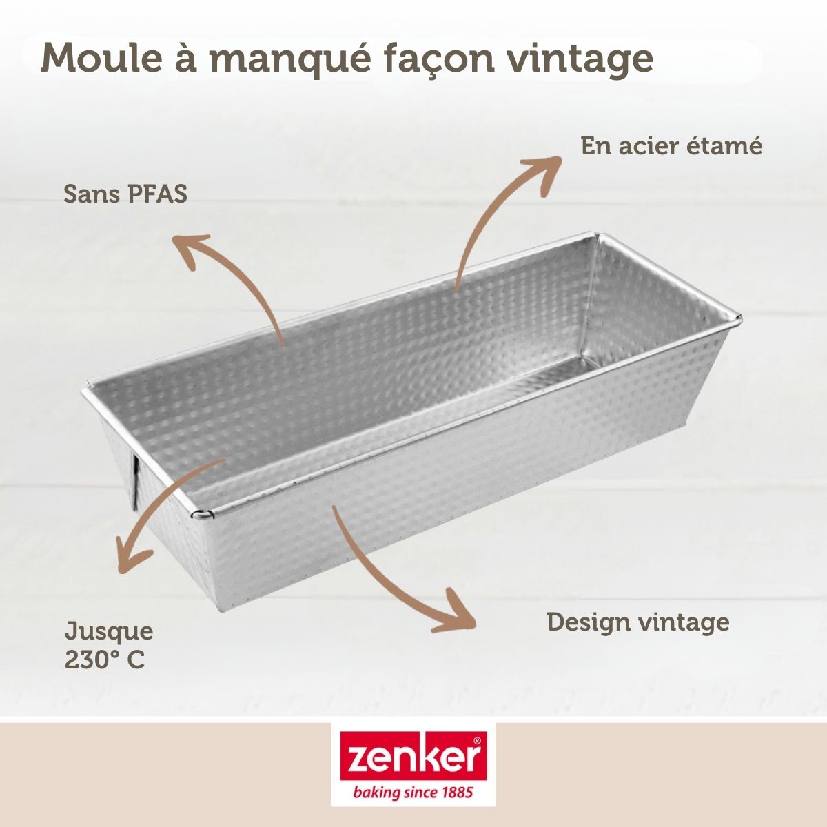 Zenker - Lot De 2 Moules À Cakes 25,5 X 11,2 Cm Zenker Silver - Gris