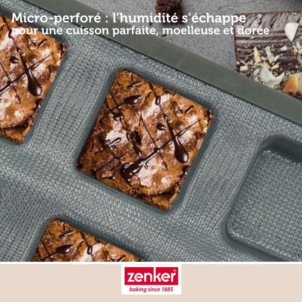 Zenker - Moule À Gâteaux 12 Carrés En Silicone Fibre De Verre Zenker - Noir