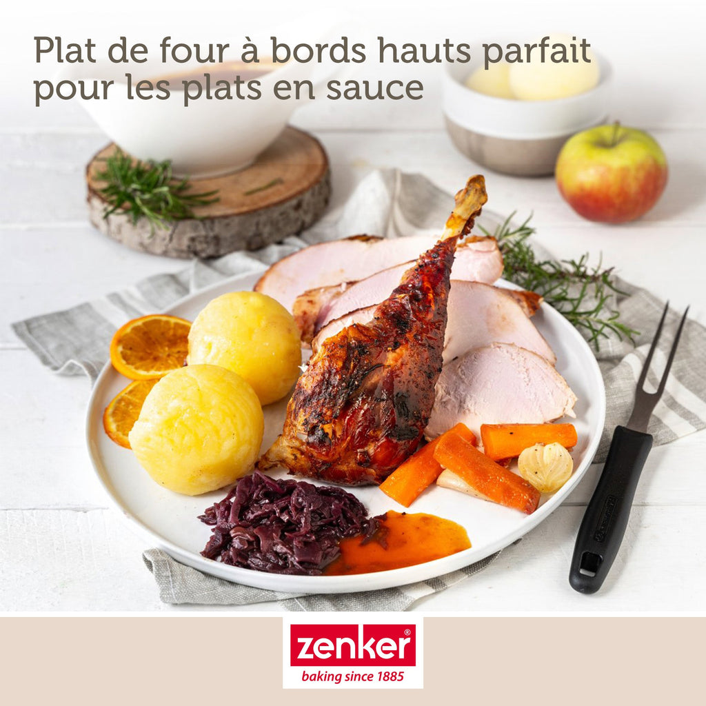 Zenker - Plat À Four Xxl Rectangle En Acier Émaillé 40 X 34 Cm Zenker Spécial Cooking - Noir