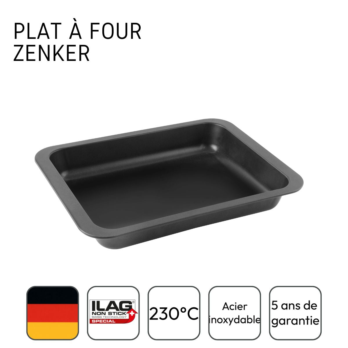 Zenker - Plat À Four Rectangulaire 37 X 27 Cm Zenker Spécial Cooking - Noir