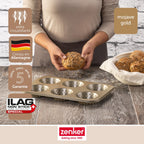 Zenker - Moule À Petits Pains Individuels Ronds 6 Empreintes 33 X 22 Cm Zenker Mojave Gold - Or