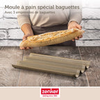 Zenker - Moule À Baguette 3 Empreintes 38 X 27 Cm Zenker Mojave Gold - Or