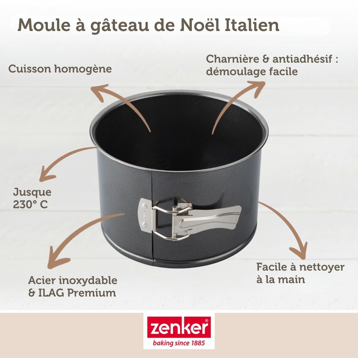 Zenker - Moule À Panettone À Charnière 18 Cm Zenker Black Metallic - Noir