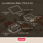 Zenker - Moule À Charnière Carré Avec Couvercle 23 Cm Zenker Bake Click And Go - Noir