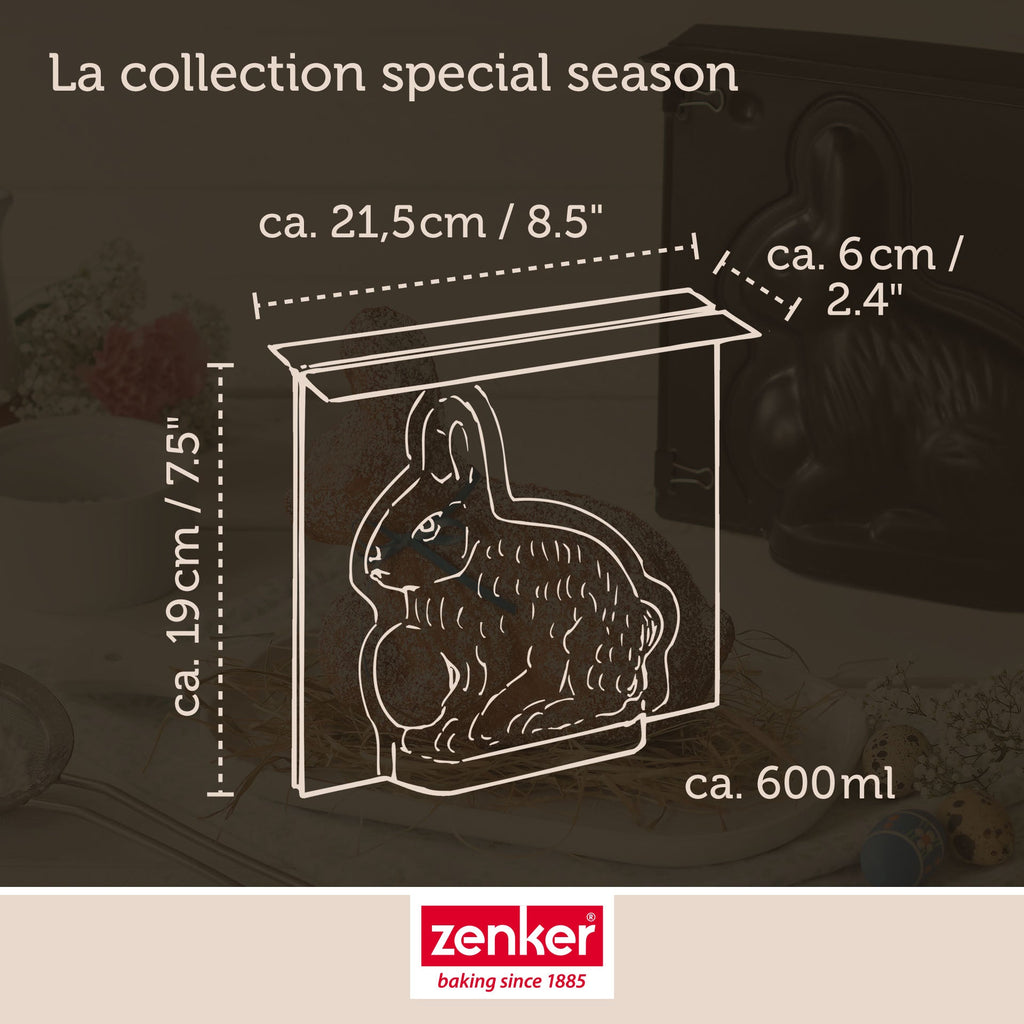 Zenker - Moule À Gâteaux 3D En Forme De Lapin De Pâques 600 Ml Zenker Special Season - Noir