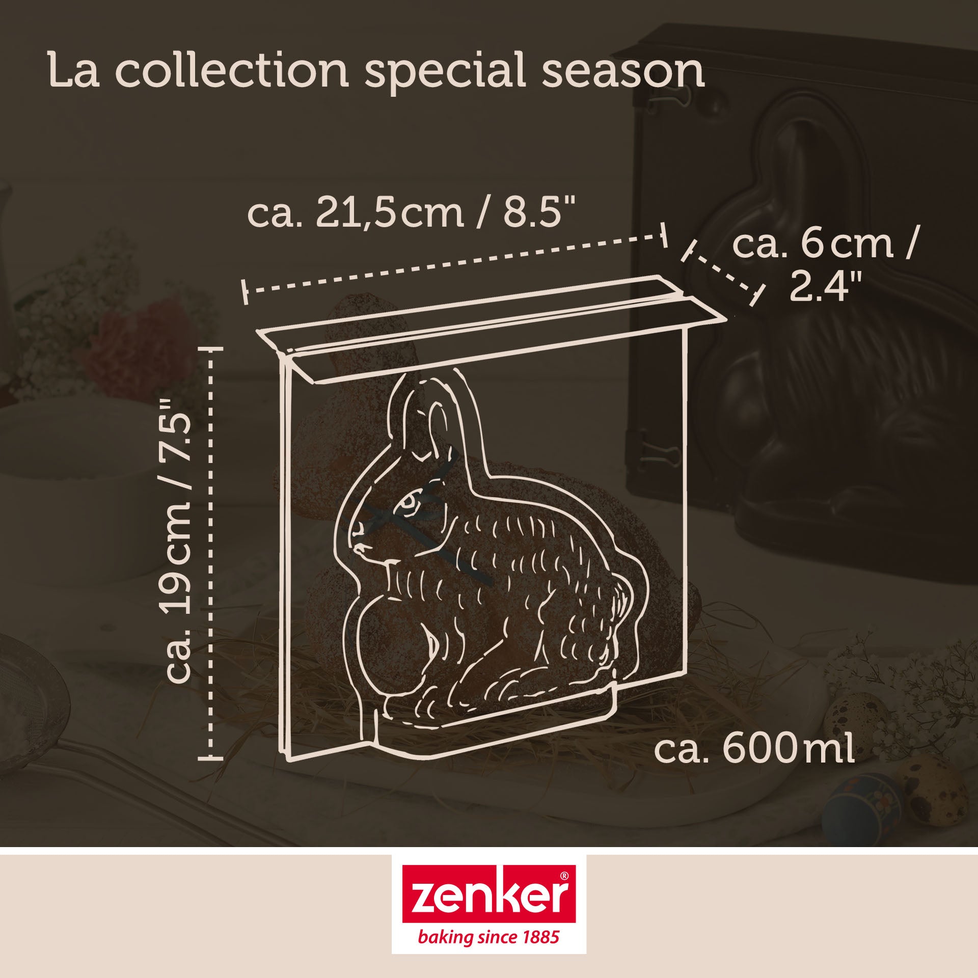 Zenker - Moule À Gâteaux 3D En Forme De Lapin De Pâques 600 Ml Zenker Special Season - Noir