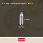 Zenker - Lot De 18 Cartouches De Protoxyde D'Azote Pour Siphon À Chantilly Zenker Smart Pastry - Gris