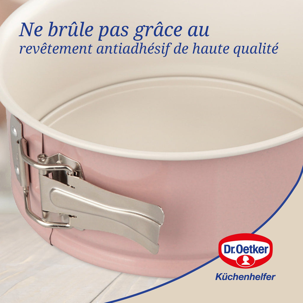 Dr Oetker - Ensemble De 2 Moules À Manqué À Charnière 18 Et 20 Cm Dr. Oetker Rétro - Rose