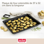 Zenker - Lot De 2 Plaques À Pizza Rectangulaires Perforées Extensibles 37 À 52 X 33 Cm Zenker Black Metallic - Noir