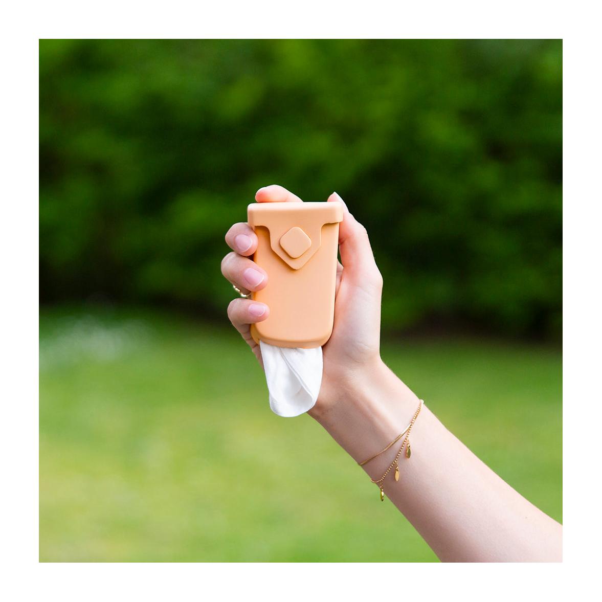 étui à mouchoirs en tissu lavables orange