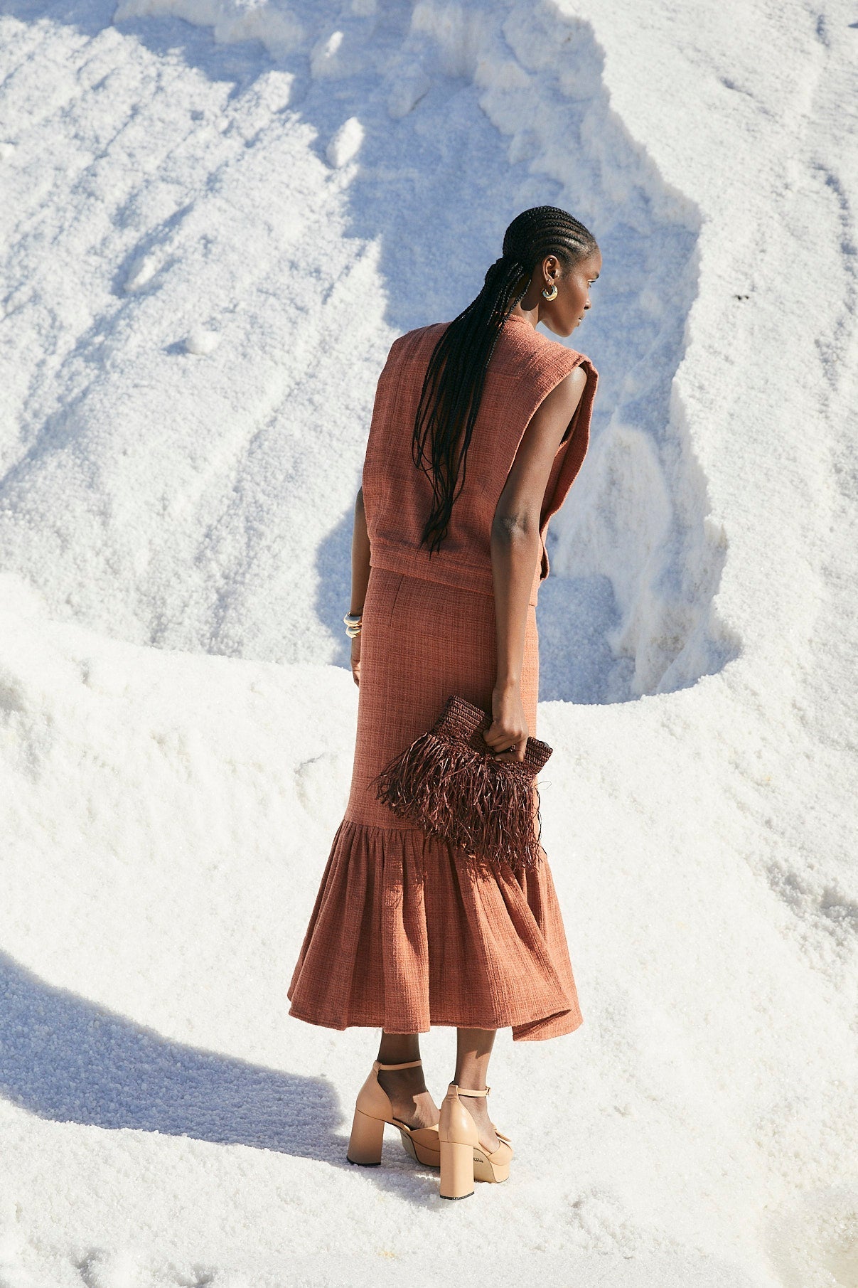 Jupe Indienne Tweed Camel