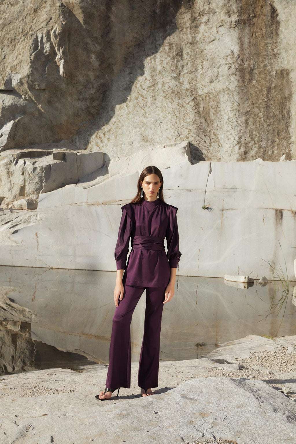 Tunique Nicol Satin Aubergine