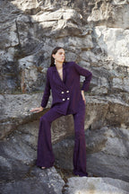 Pantalon Icon Jacquard Fleur Rétro Violet