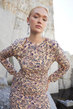 Robe Beky Fleuri Iris Beige