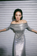Robe Gilda Maille Argenté