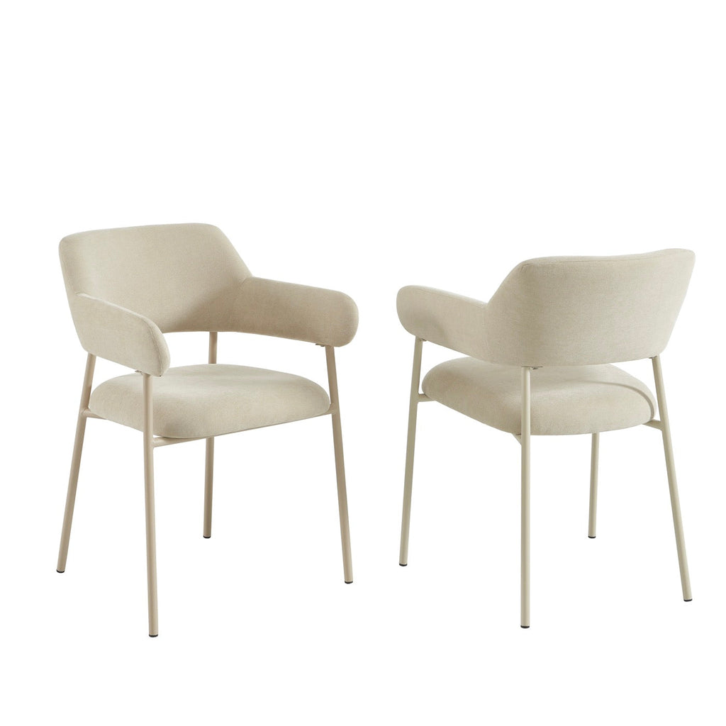 Ivan - Lot De 2 Fauteuils Repas - Tissu Beige