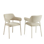 Ivan - Lot De 2 Fauteuils Repas - Tissu Beige