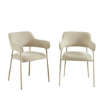 Ivan - Lot De 2 Fauteuils Repas - Tissu Beige