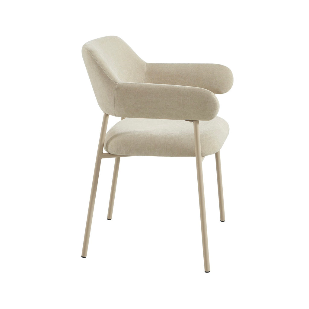 Ivan - Lot De 2 Fauteuils Repas - Tissu Beige