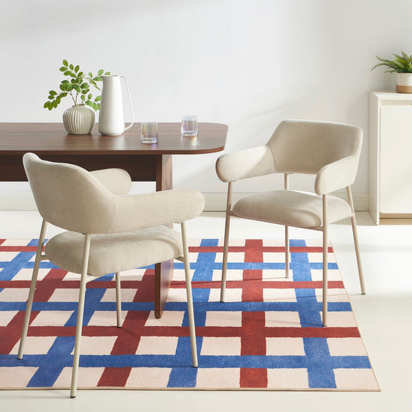 Ivan - Lot De 2 Fauteuils Repas - Tissu Beige