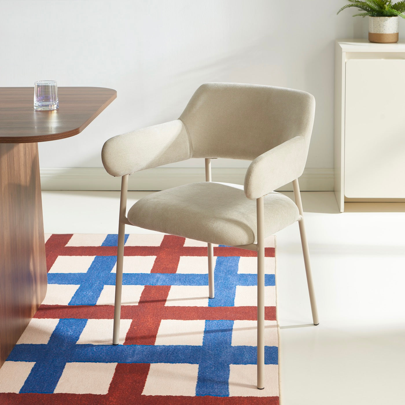 Ivan - Lot De 2 Fauteuils Repas - Tissu Beige