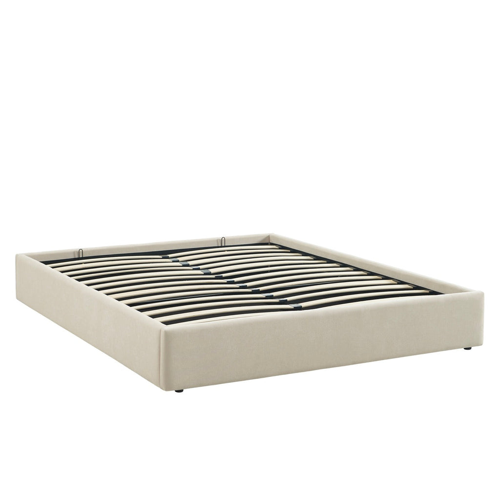 Ivy - Lit Coffre - Tissu Beige